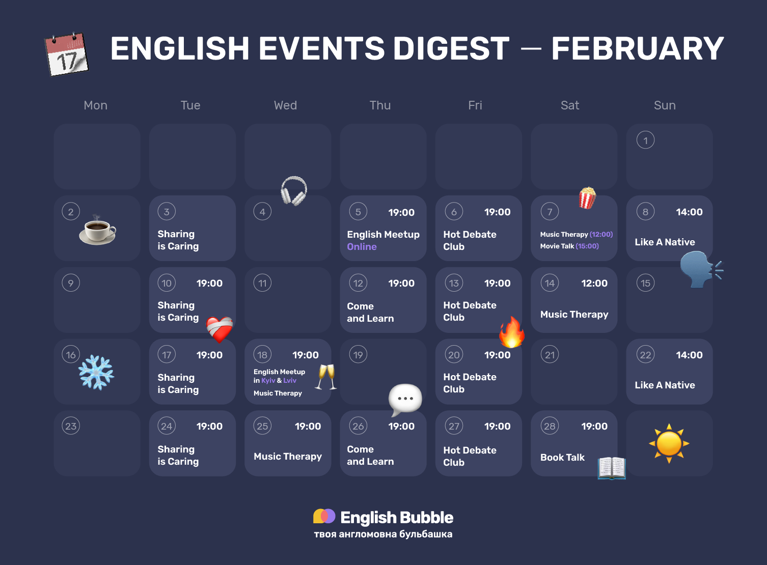 English events digest